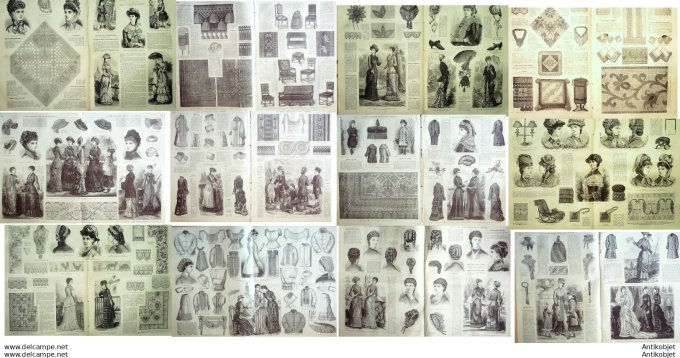 Mode illustree 1880 Lot de 9 journaux