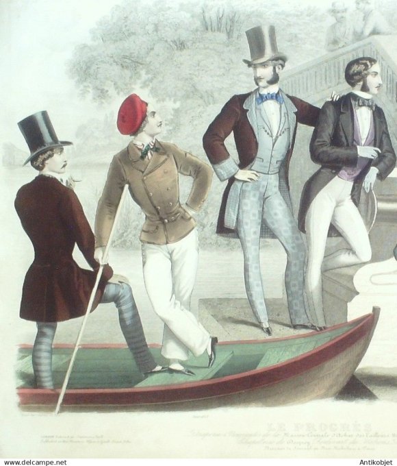 Gravure de Mode originale Le Progres 1853 # 44 (Maison Desprey)