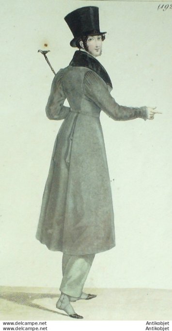 Costume Parisien 1820 # 1921 Pardessus en velours