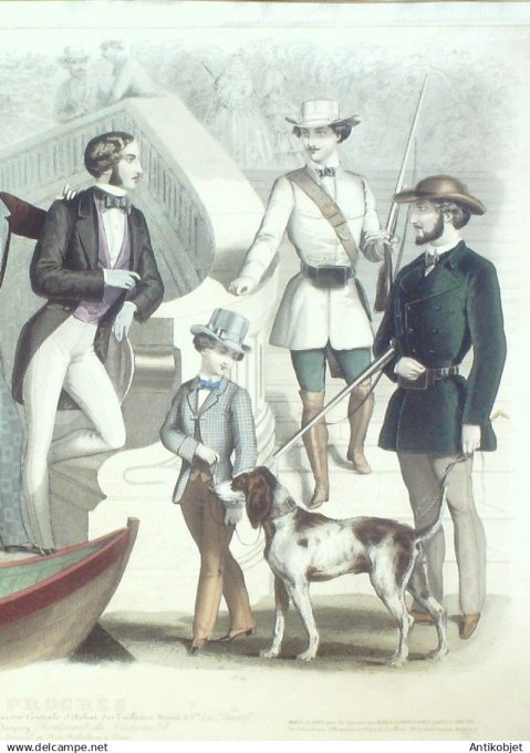 Gravure de Mode originale Le Progres 1853 # 44 (Maison Desprey)
