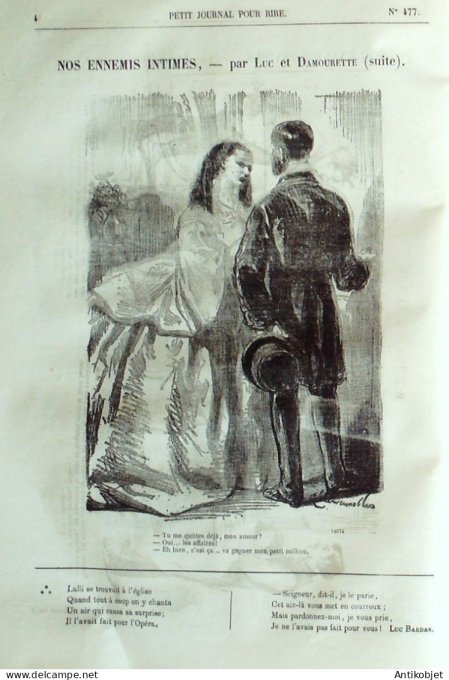Petit journal pour Rire 1864 # 477 Nos ennemis intimes Luc & Damourette