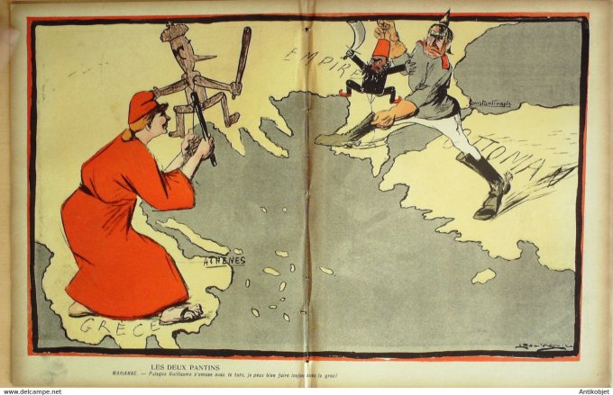 L'Assiette au beurre 1906 # 290 S.M Georges 1er roi des Grecs Camara