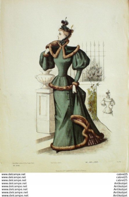 Gravure Mode Le Coquet 1893 # 43 (Old Fashion plate)