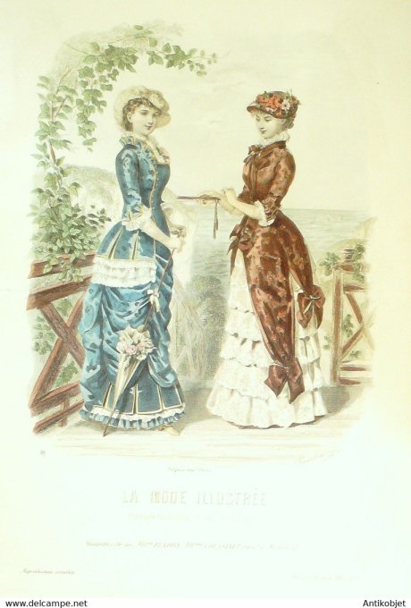 Gravure de mode La Mode illustrée 1881 n°31 (Maison Fladry-Coussinet)
