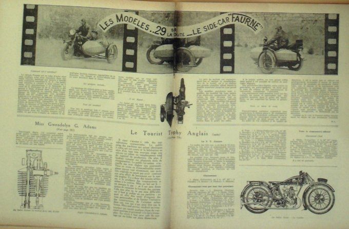 Moto Revue 1929 n° 329 Passet Sidecar 600 Brough Supérior Novi Graissage 2 temps