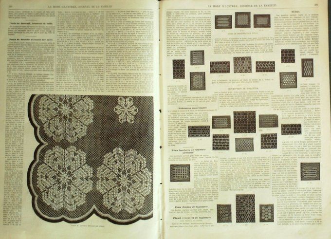 Journal Mode illustrée 1865 # 32 Bourse tricotée