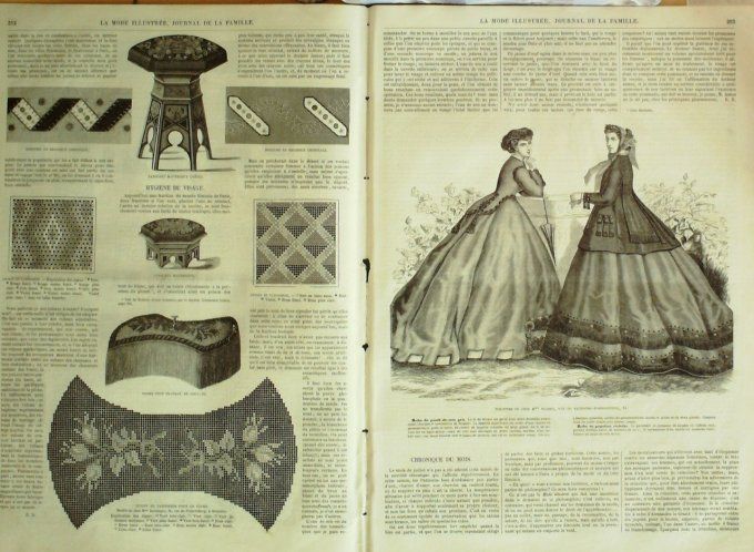Journal Mode illustrée 1865 # 32 Bourse tricotée