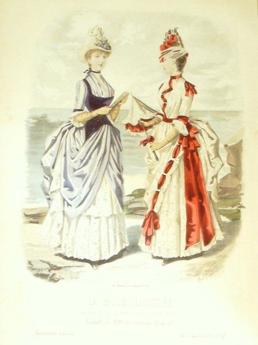 Gravure de mode La Mode illustrée 1886 n°32 (Maison Coussinet)