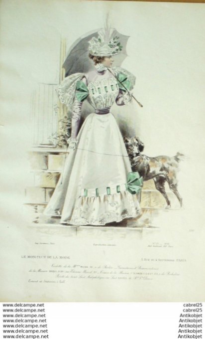 Gravure Mode Le Moniteur 1896 # 25 (Old Fashion plate)