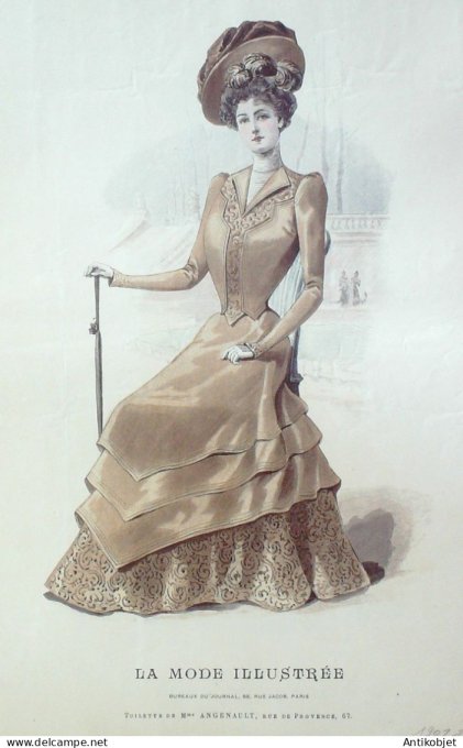 Gravure Mode illustree 1902 # 28 (Old Fashion plate) RARE