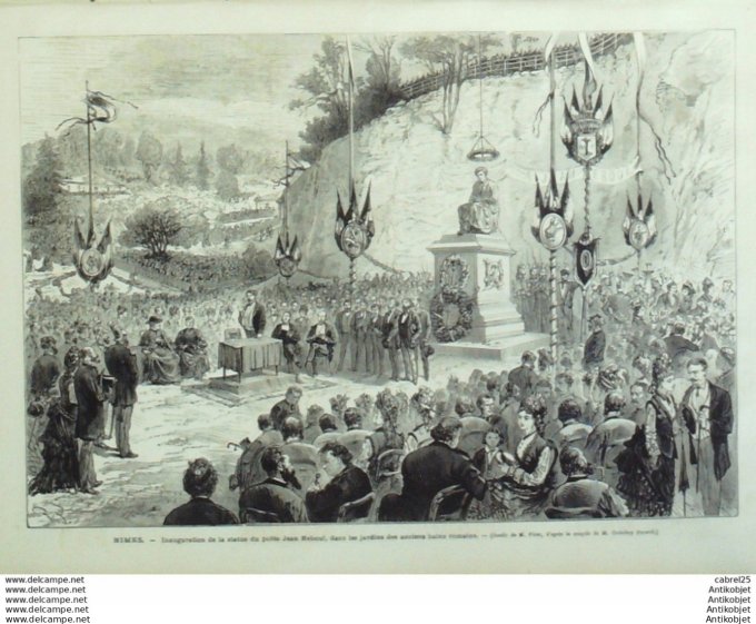 Le Monde illustré 1876 n° 998 Quimper Pont Aven (29) Nimes (30) Jean Reboul Algérie Oran Michelet