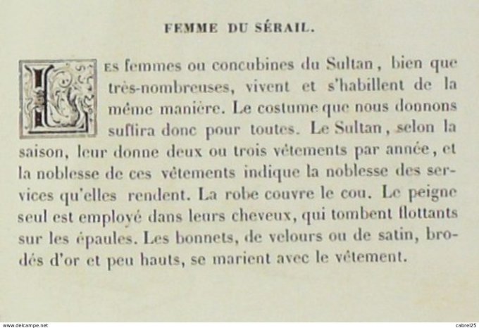 Turquie FEMME du SERAIL 1859