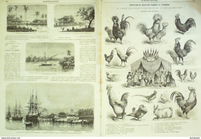 Le Monde illustré 1863 n°315 Mexique Santa-Anna Orizaba Ormesson (78) Cochinchine expédition