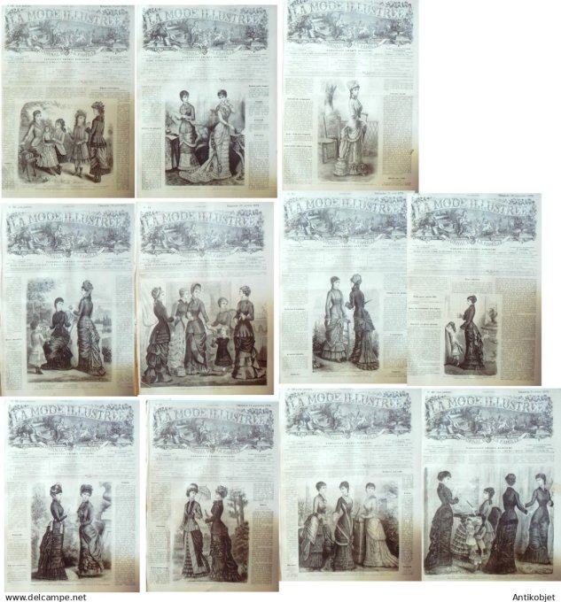Mode illustree  1879 Lot de 11 journaux