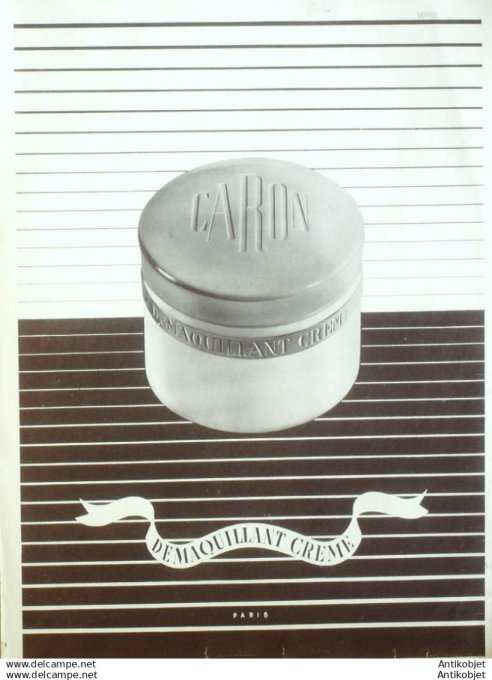 Publicite Cosmetique Caron creme 1930