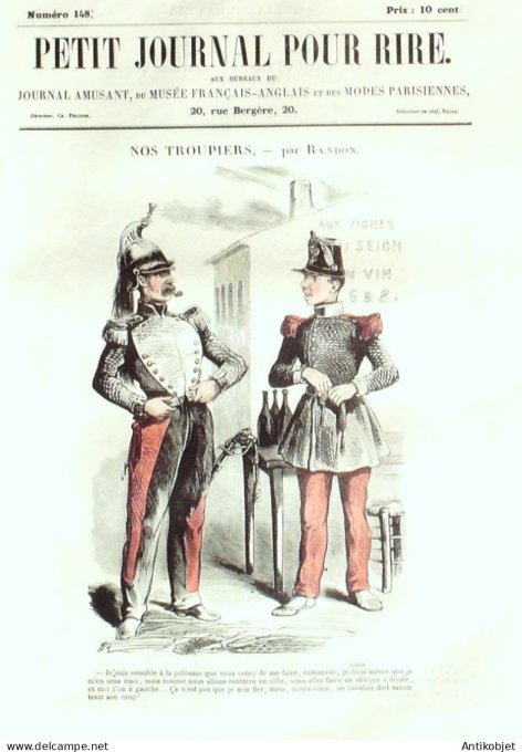 Petit journal pour Rire 1858 # 148 Nos troupiers Randon