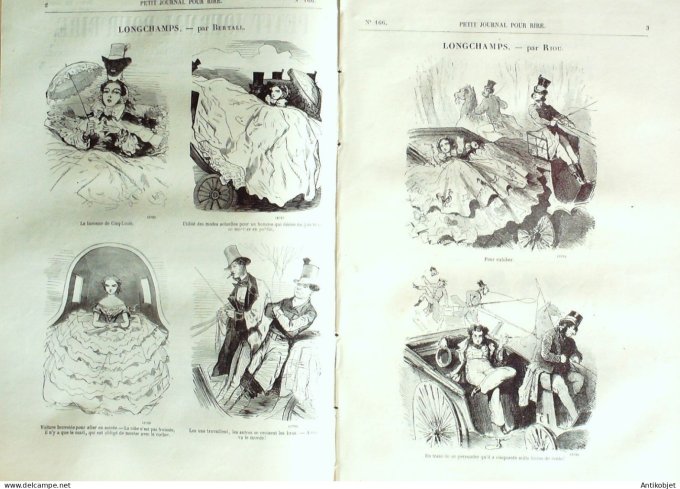 Petit journal pour Rire 1858 # 166 Longchamps Riou