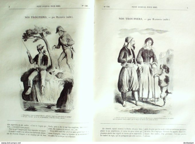 Petit journal pour Rire 1858 # 148 Nos troupiers Randon