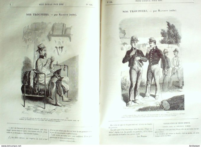 Petit journal pour Rire 1858 # 148 Nos troupiers Randon