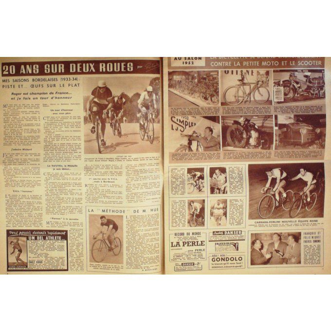 Miroir Sprint 1952 #  331 13 Oct El Mabrouk Barbadoro Famechon Lapebie Derny Terrot