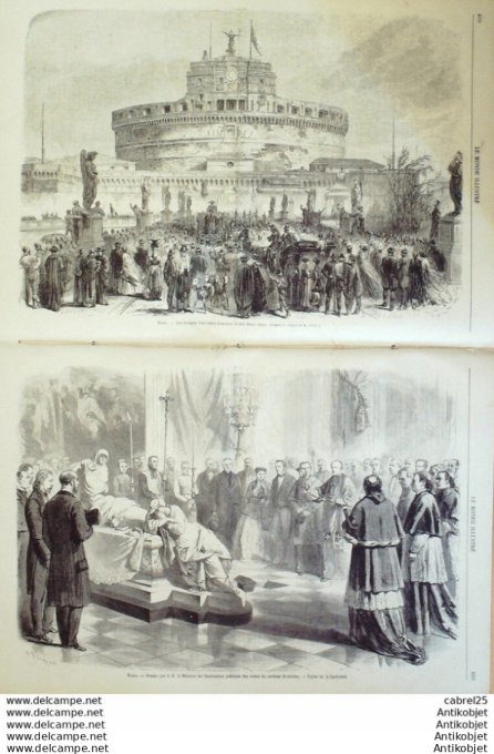 Le Monde illustré 1866 n°506 Italie Rome Paris Bd Capucines Msgr Coquereau Montauban (82)