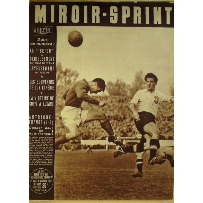 Miroir Sprint 1952 n° 332 20/10 DOT LAPEBIE COPPI ASTRUA BOBET LANGLOIS WOMBER