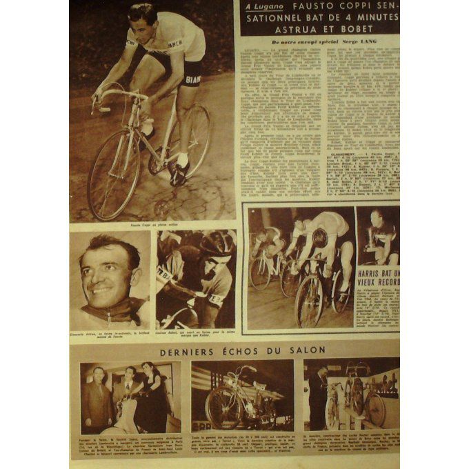 Miroir Sprint 1952 n° 332 20/10 DOT LAPEBIE COPPI ASTRUA BOBET LANGLOIS WOMBER