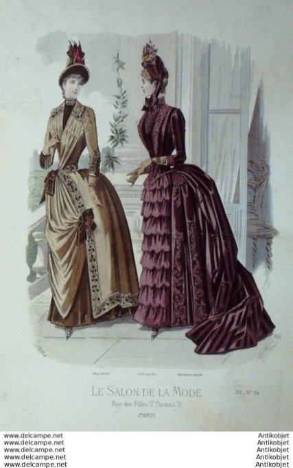 Gravure Mode Salon 1886 #  836 (Old Fashion plate)