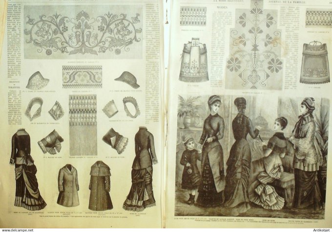 La Mode illustrée journal + gravure associée 1880 #  14