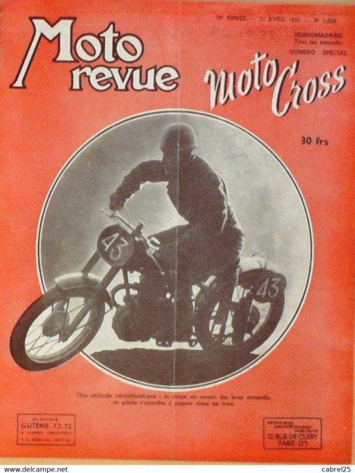 Moto Revue 1951 n° 1029 250 Panther 500 Matchless 500 Triumph Moto cross machines