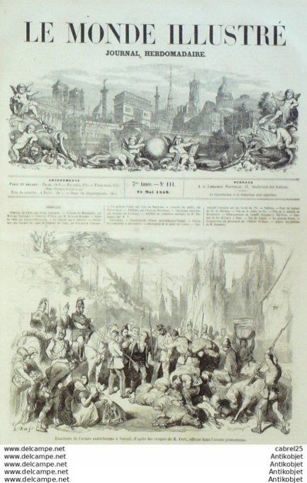 Le Monde illustré 1859 n°111 Egypte Alexandrie Caire Italie Piémont Crimée Old-Fort