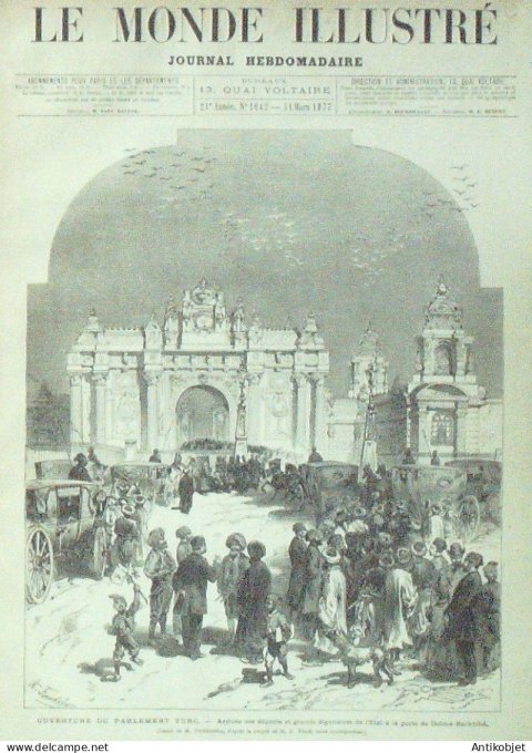 Le Monde illustré 1877 n°1042 Russie Kischeneff Turquie Dolma-Backtché Shinto