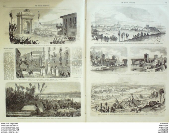 Le Monde illustré 1859 n°111 Egypte Alexandrie Caire Italie Piémont Crimée Old-Fort