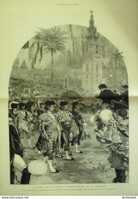 Le Monde illustré 1879 n°1187 Cambodge Pontéay Préa Khanent Toreros Gonzalo Mora El Gordito