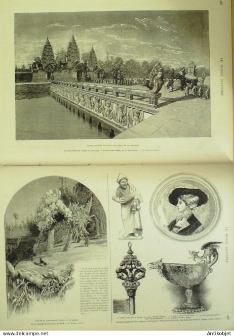 Le Monde illustré 1879 n°1187 Cambodge Pontéay Préa Khanent Toreros Gonzalo Mora El Gordito