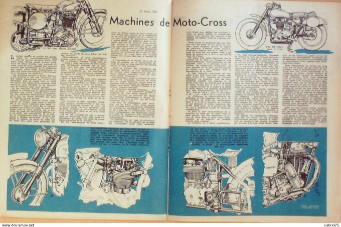 Moto Revue 1951 n° 1029 250 Panther 500 Matchless 500 Triumph Moto cross machines