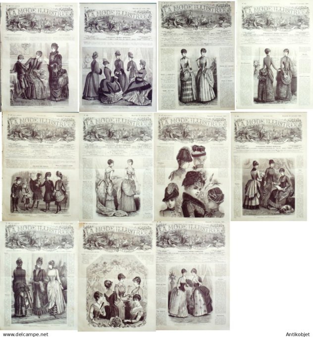 Mode illustree  1884 Lot de 11 journaux