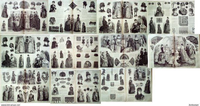 Mode illustree  1884 Lot de 11 journaux