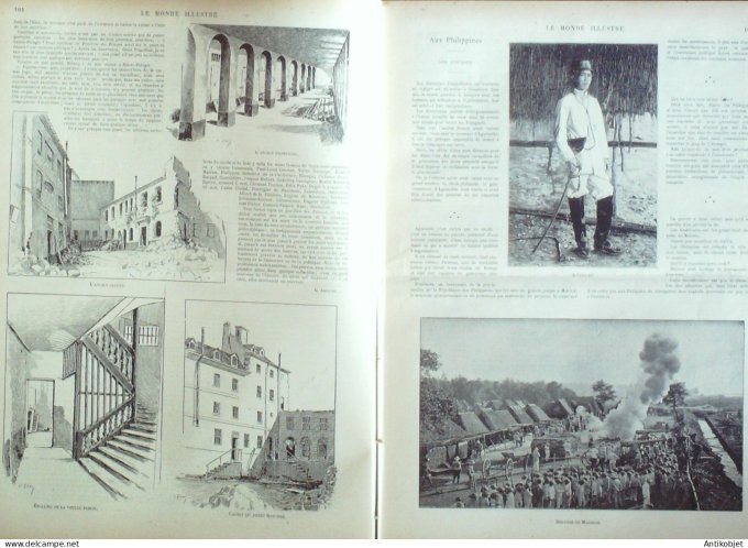 Le Monde illustré 1899 n°2210 Ste-Pélagie prison Philippines Malolos Aguinaldo Belgique Cointe Angle