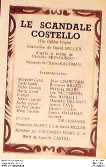 Le scandale Costello Joan Crawford Sheila Hanahan  + Film