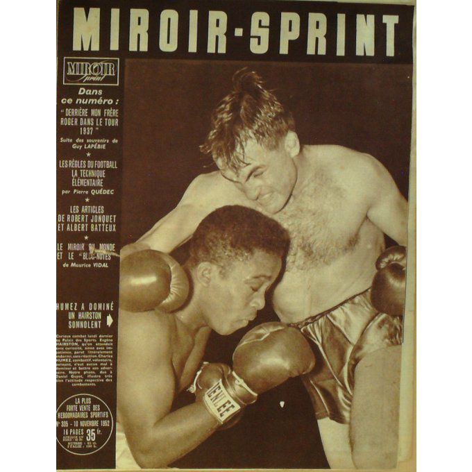 Miroir Sprint 1952 #  335 10 Nov Humez Hairston Thebaud Humez Lille Reims Tulle Brive