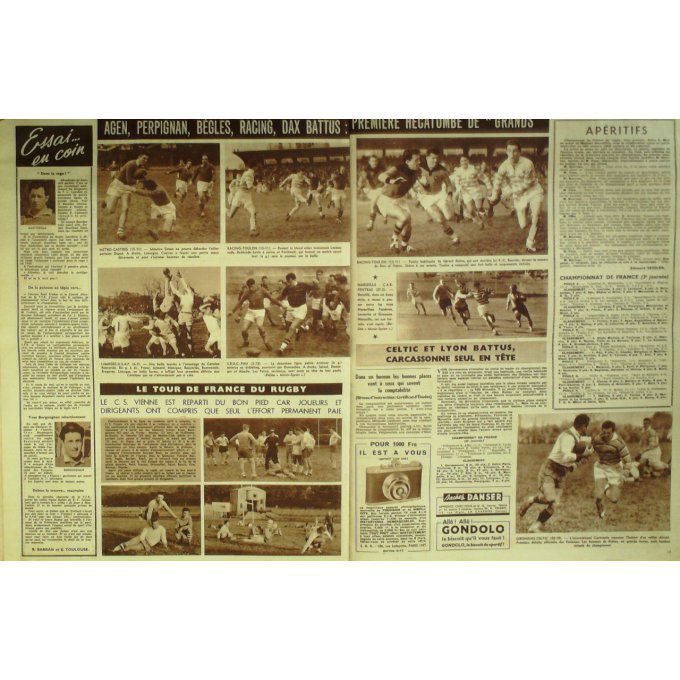 Miroir Sprint 1952 #  335 10 Nov Humez Hairston Thebaud Humez Lille Reims Tulle Brive