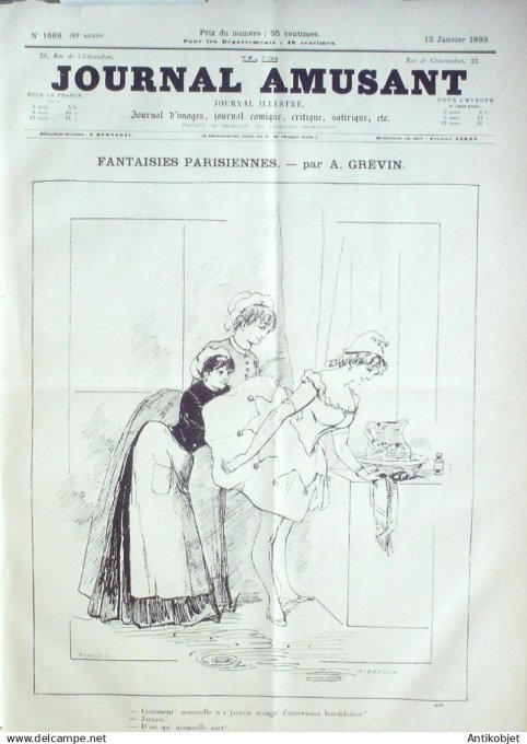 Le Journal Amusant 1889 # 1689 Bal de Matelots a Toulon par Mars