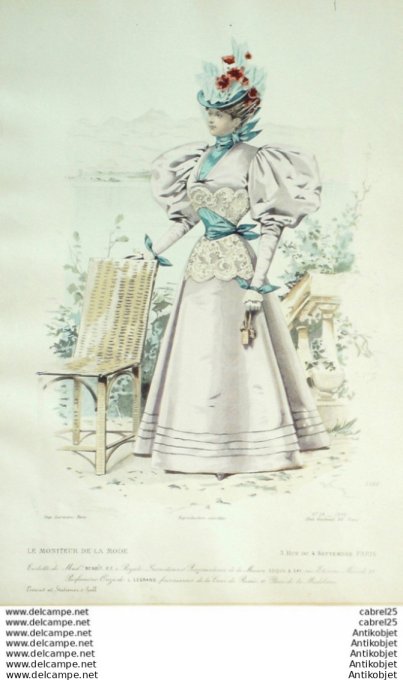 Gravure Mode Le Moniteur 1896 # 28 (Old Fashion plate)