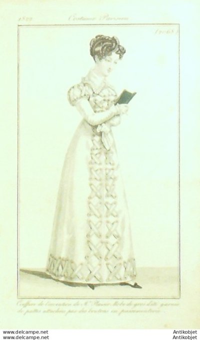 Costume Parisien 1822 # 2068 Robe d'été garnie de pattes