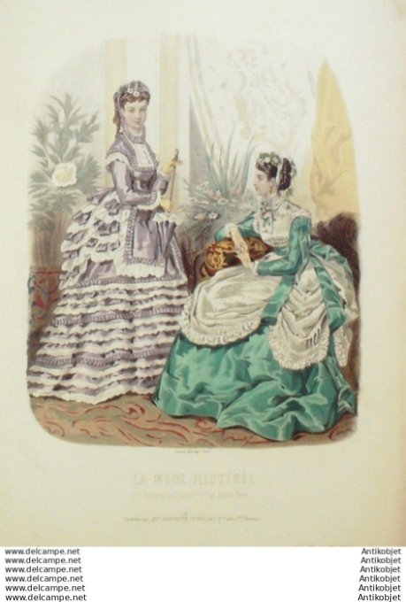 Gravure Mode illustree 1869 # 37 (Old Fashion plate)