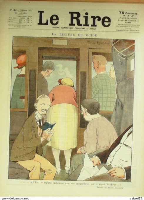 Le Rire 1922 n°192 Laurens Mendousse Nob Gerbault Foy Linkey Motet Biilmann Del Marle