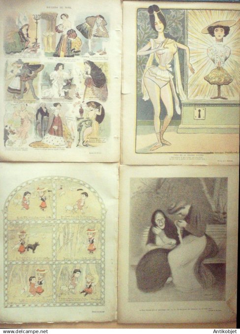Le Rire 1901 lot 4 revues Willette Faivre Meunier Leandre Guydo Sancha Riezer