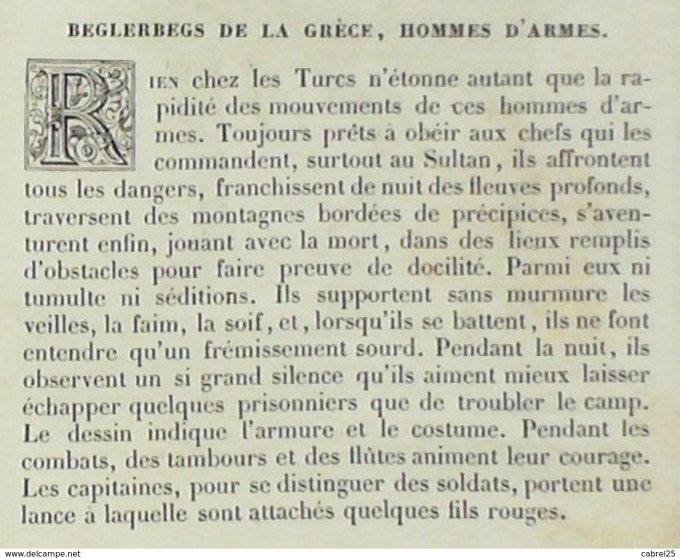 Grèce BEGLERBEGS hommes d'armes 1859
