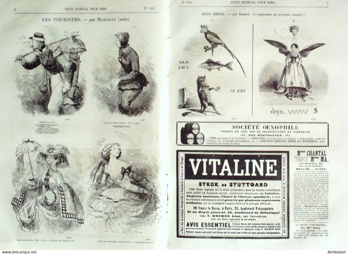Petit journal pour Rire 1858 # 133 Villageois et Villageoises Baric et Damourette